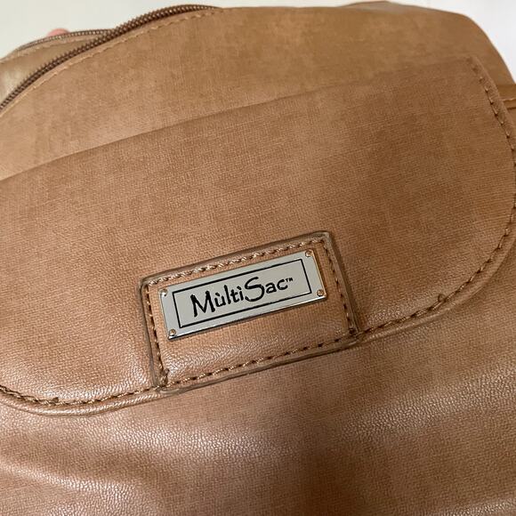 Multi Sac crossbody leather tripple compartment crossover adjustable straps - Picture 3 of 9